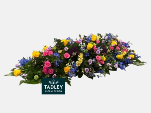 Country Mixed Coffin Spray Bright Colours 